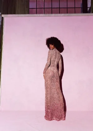 ROSE PINK DEGRADÉ DENTELLE DRESS