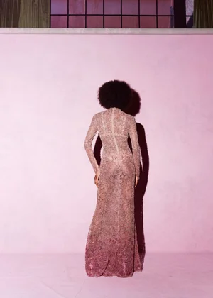 ROSE PINK DEGRADÉ DENTELLE DRESS