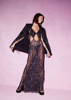 ANODISÉ FRINGE JACKET AND DRESS
