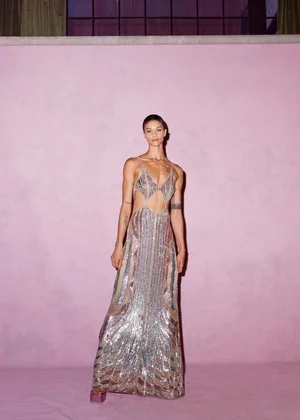 MULTI CRISTAUX ONDULANTS DRESS