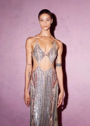 MULTI CRISTAUX ONDULANTS DRESS