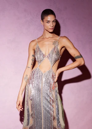 MULTI CRISTAUX ONDULANTS DRESS