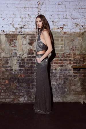 METALLIC RADIEUX DECO TOP AND SKIRT