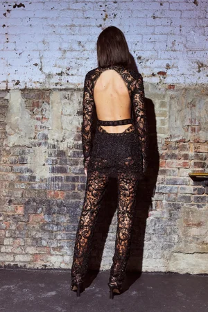DENTELLE NOIR DRESS AND PANTS