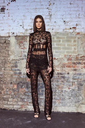 DENTELLE NOIR DRESS AND PANTS