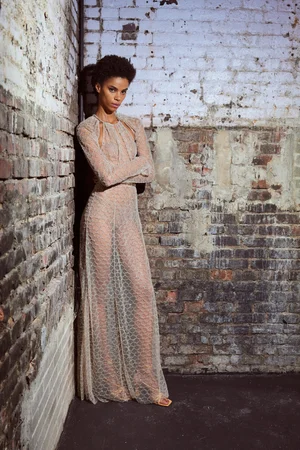 RETE 30 NETTING CHAMPAGNE DRESS