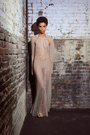 RETE 30 NETTING CHAMPAGNE DRESS