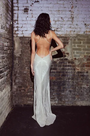 RADIEUX DECO CRYSTAL PEARL DRESS