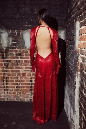 RADIEUX DECO CRYSTALS RED DRESS