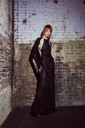 LACE TOURBILLON BLACK DRESS