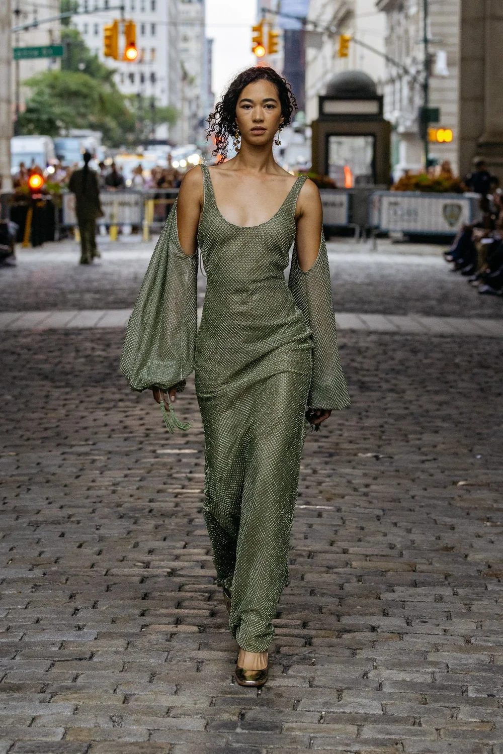 green emerald velvet dress Cucculelli Shaheen Black Beaded Silk Dress  Runway Catalog