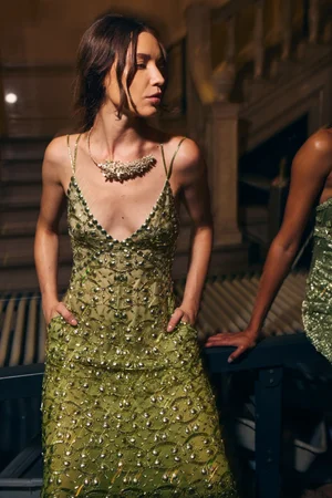 IRIDESCENT MEDALLION DRESS