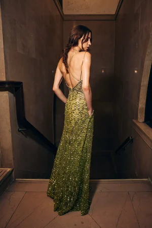 IRIDESCENT MEDALLION DRESS