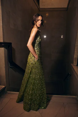 IRIDESCENT MEDALLION DRESS