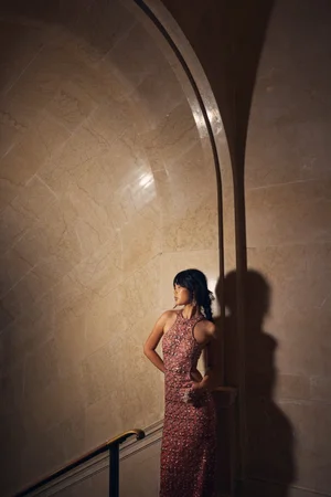 IRIDESCENT MEDALLION DRESS