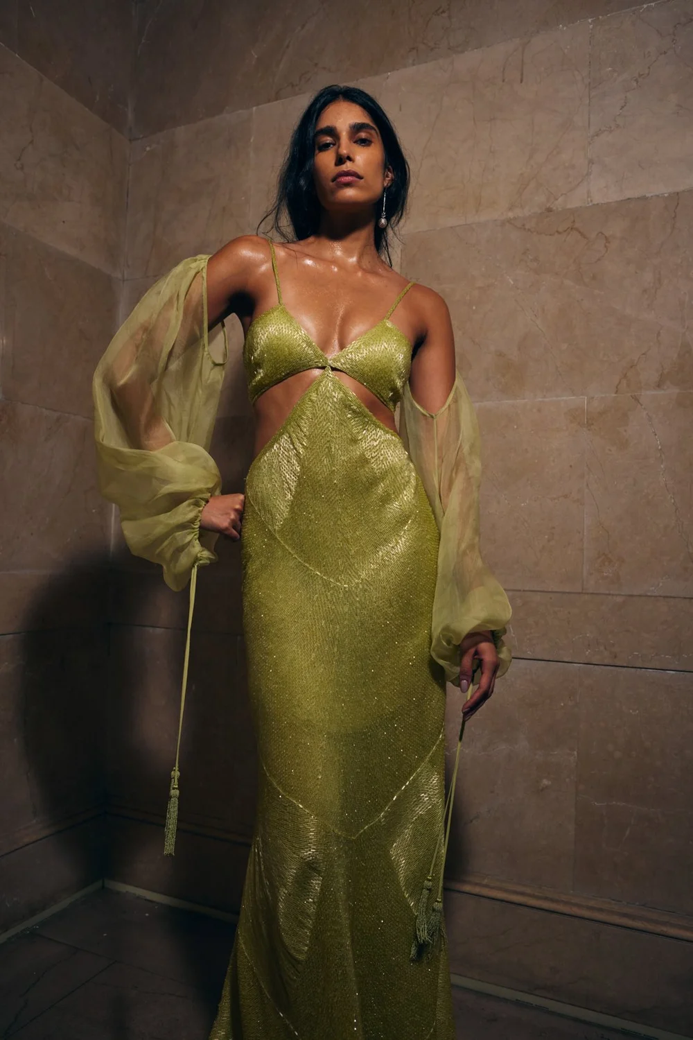 PERIDOT DECO CRISTAUX DRESS CUCCULELLI SHAHEEN PERIDOT DECO CRISTAUX DRESS CUCCULELLI SHAHEEN