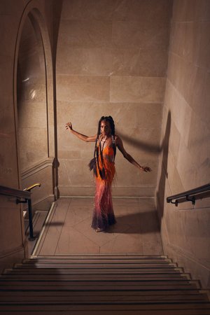 DEGRADÉ FRINGE DRESS