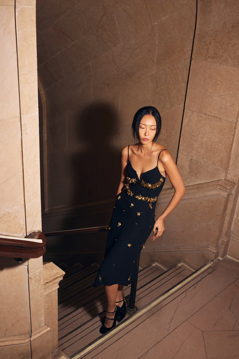 GILDED LEAVES DRESS  CUCCULELLI SHAHEEN