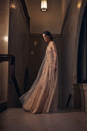 MICRO MEDALLION DRESS + CAPE