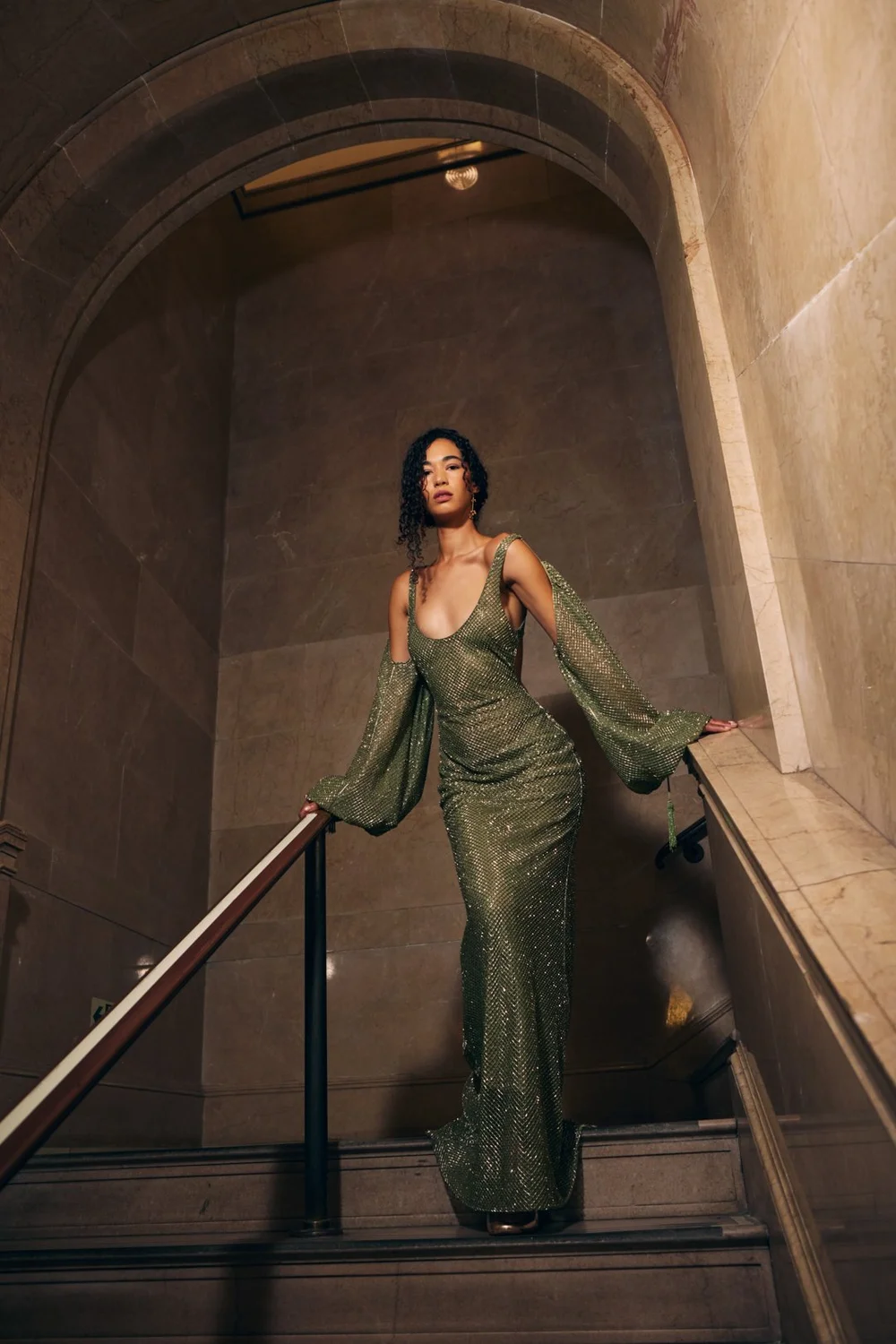 JADE CRYSTAL GRID DRESS  CUCCULELLI SHAHEEN
