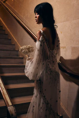 SILVER GILDED LEAVES DRESS