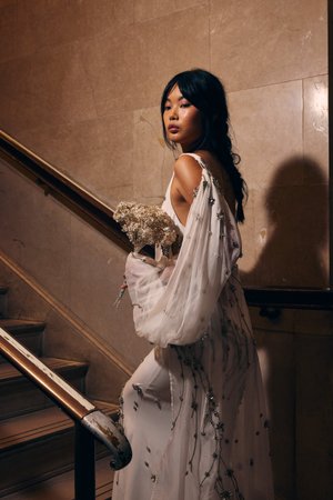 SILVER GILDED LEAVES DRESS