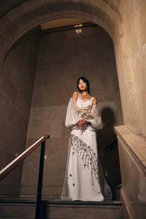 SILVER GILDED LEAVES DRESS