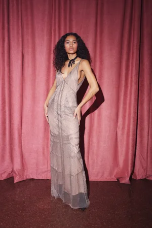 SILVER BLUSH DECO DEVIUM DRESS