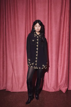 CABOCHON MEDALLION SHIRT DRESS