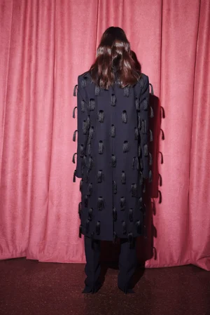 FEATHER FRINGE COAT SHIRT DRESS AND SCARF