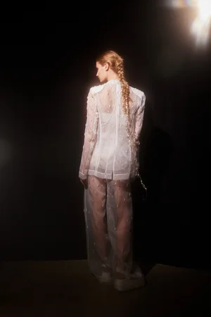 ASYMMETRIC PEARLS DEGRADÉ SUIT