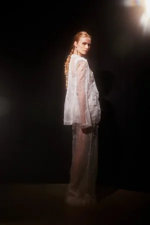 ASYMMETRIC PEARLS DEGRADÉ SUIT