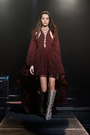 TIE-DYE BORDEAUX DRESS