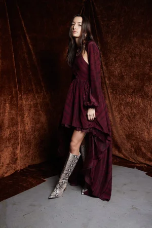 TIE-DYE BORDEAUX DRESS