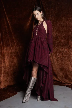 TIE-DYE BORDEAUX DRESS