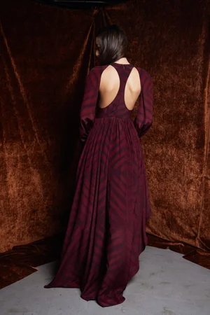 TIE-DYE BORDEAUX DRESS