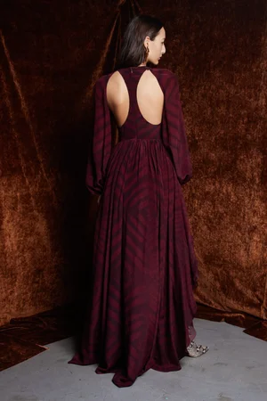 TIE-DYE BORDEAUX DRESS