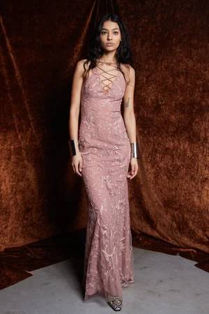 CHANTILLY LACE BLUSH DRESS