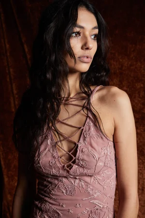 CHANTILLY LACE BLUSH DRESS