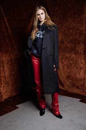 MEMENTO FIORI PATCH COAT & HOODIE WITH VEGAN LEATHER TROUSER