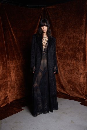 AMOR NOIR LACE DRESS AND ALPACA ANIMALIA COAT