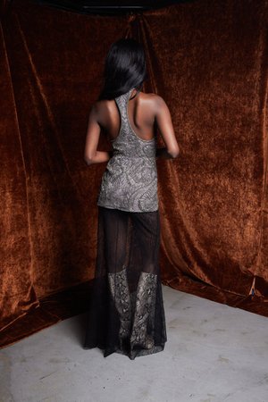 SILVER SWIRLS MINI DRESS