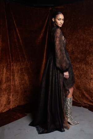 LACE FIL COUPÉ HIGH-LOW DRESS
