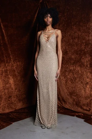 RETE CHAMPAGNE DRESS