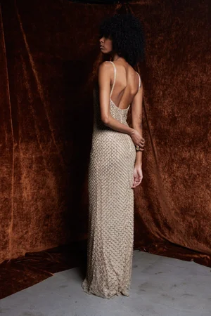 RETE CHAMPAGNE DRESS