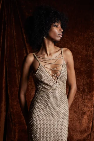 RETE CHAMPAGNE DRESS
