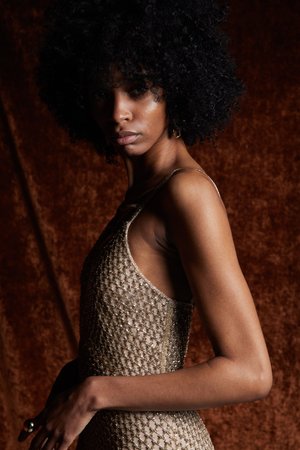 RETE CHAMPAGNE DRESS