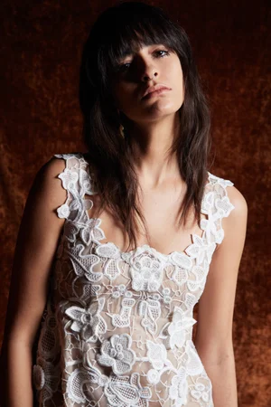 CACTUS ROSE LACE MINI DRESS