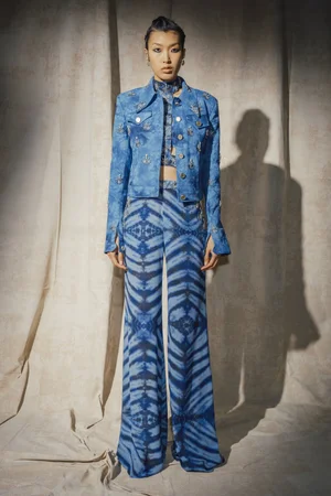 METAL MEDALLION MARBLE WASH JACKET SET