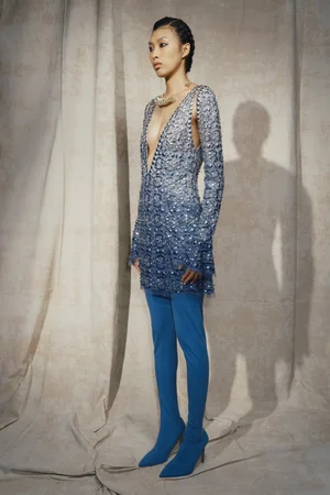 DEGRADÉ IRIDESCENT MEDALLIONS MINI DRESS